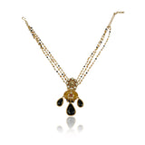 Gold Plated  Neel Kundan Citrine Onyx Necklace Set