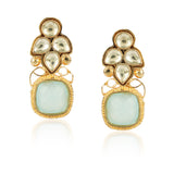 Gold Plated Kundala Aqua Earring