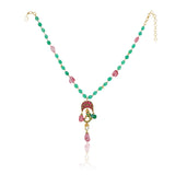 Gold Plated Neel Kundan Peacock Tourmaline Set