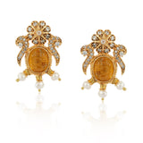 Gold Plated Kundala Zircon Earring