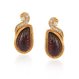 Gold Plated Kundala Tourmaline Earring