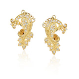 Gold Plated Kundala Peacock Earring