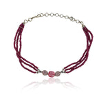 Silver Plated Neel Ruby Zircon Choker Set