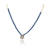 Gold Plated Neel Blue Zircon Necklace Set