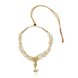 Grishma Gold Plated Kundan Chand Pearl  Choker Set