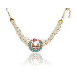Gold Plated Neel Turquoise Kundan Choker Set