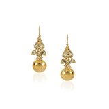 Sterling Silver 92.5  Kundan Long Earrings