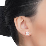 Dainty Rose Plated Zircon Earrings