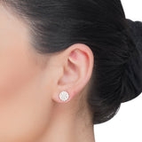 Dainty Rose Plated Zircon Earrings