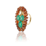 Gold Plated Green Onyx Ring