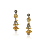 Sterling Silver 92.5 Peacock Kundan Drop Earrings