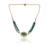 Gold Plated  Neel Kundan Green Onyx Choker Set