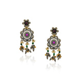 Sterling Silver 92.5 Floral Chandbali Earrings