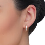 Dainty Rose Plated  Zircon Huggie Earrings