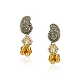 Sterling Silver 92.5  Kundan Ambi Earrings