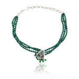 Silver Plated Neel Iolite Zircon Choker Set