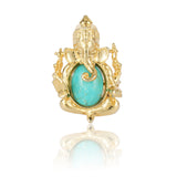 Gold Plated Turquoise Ganesha Ring