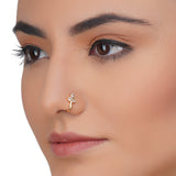 Dainty Rose Plated Zircon Nose Stud