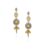 Sterling Silver 92.5  Kundan Long Earrings