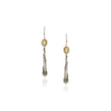 Sterling Silver 92.5 Filigree Kundan Long Drop Earrings