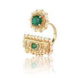 Gold Plated Zircon Green Onyx Ring