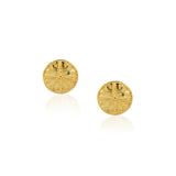Sterling Silver 92.5 Gold Plated Large Disc Stud Earrings