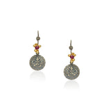 Sterling Silver 92.5 Ganapati Ruby Bead Earrings