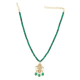 VILANDI MATSYA KUNDAN GREEN NECKLACE