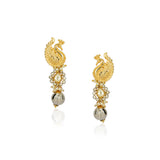 Sterling Silver 92.5 Peacock Kundan Drop Earrings