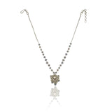 Silver Plated Kundan Pearl Jade Necklace Set