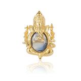 Gold Plated Blue Iolite Ganesha Ring