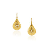 Sterling Silver 92.5 Granulated  Kundan Drop Earrings