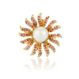 Gold Plated White Pearl Ring