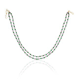 Gold Plated DOR Amethyst Green Onyx String Necklace Set