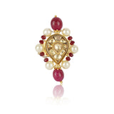 Gold Plated Kundan Ruby Ring
