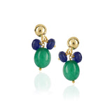 Gold Plated DOR Green Onyx Iolite Necklace Set