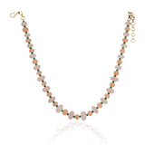 Gold Plated DOR Rose Carved Carnelian String Necklace Set