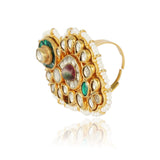Gold Plated Kundan Ring