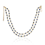 Gold Plated DOR Lapiz Pearls String Necklace Set