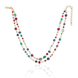 Gold Plated DOR  Multi-Coloured Beds Necklace Set
