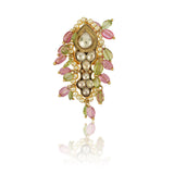 Gold Plated Kundan Peridot Ring