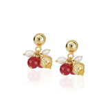 Gold Plated DOR Ruby Jade Pearl String Necklace Set