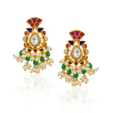 Chaitra Kundan Navarattan Ruby Jadau Choker Necklace Set