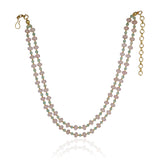 Gold Plated DOR Rose Quartz Peridot String Necklace Set