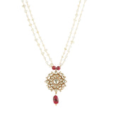 VILANDI KUNDAN FLOWER PENDANT SET