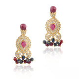 Gold Plated Celestial Ruby Necklace Set