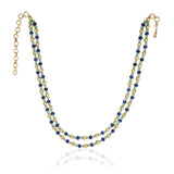 Gold Plated DOR Peridot Iolite String Necklace Set