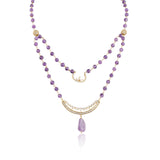 Gold Plated Celestial Amethyst Necklace Set