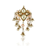 Gold Plated Pink Pearl Kundan Ring
