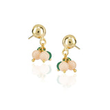 Gold Plated DOR Coral Green Onyx String Necklace Set